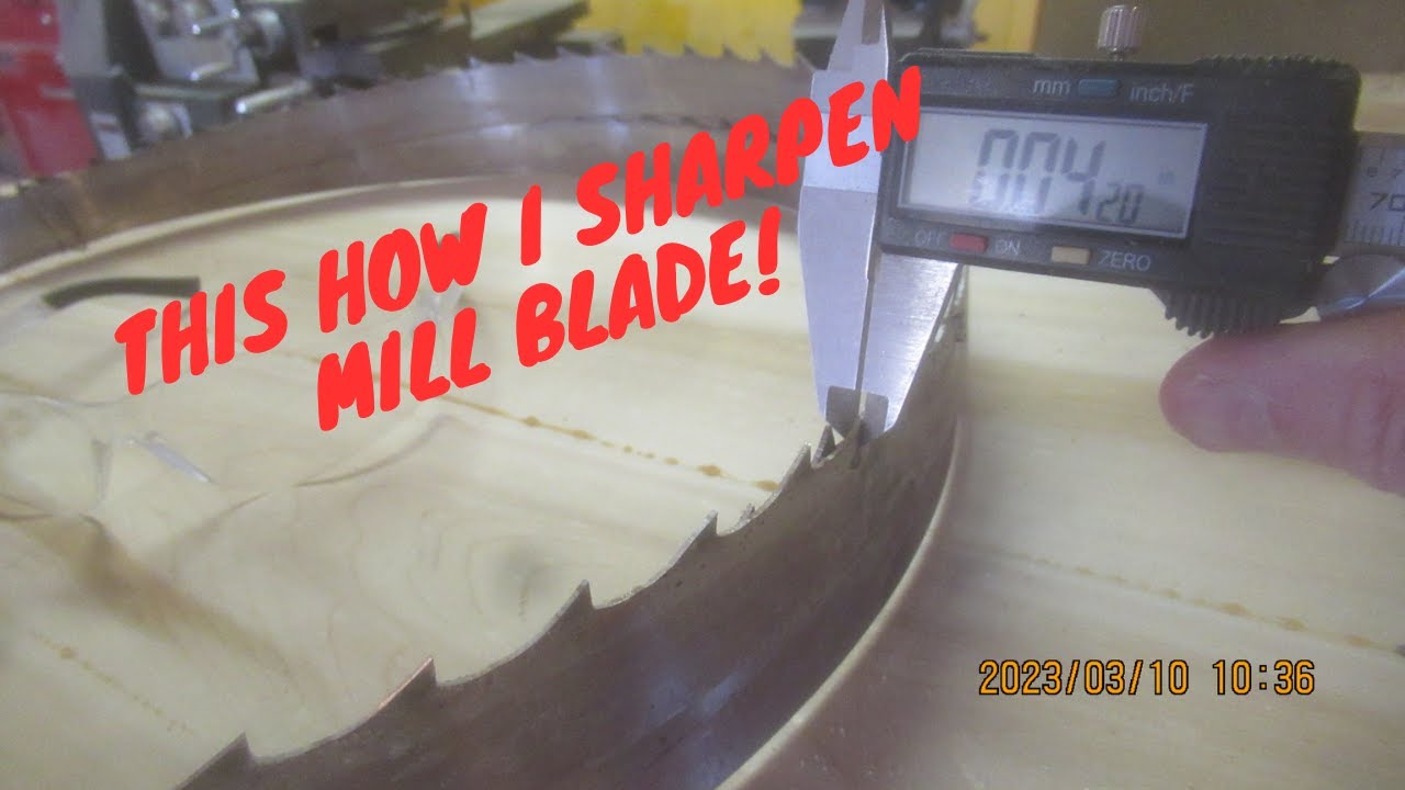 How to sharpen and maintain bandsaw (WOODMIZER) type sawmill blades