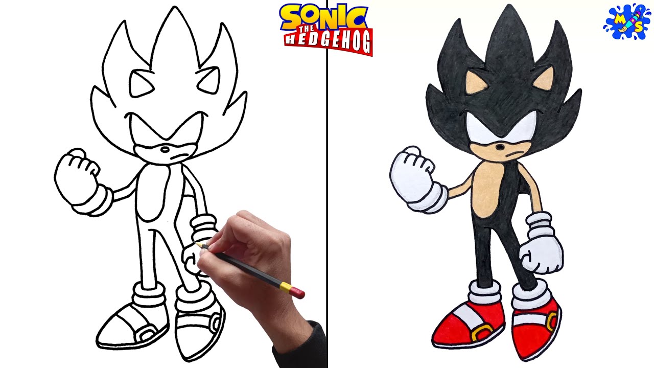 COMO DESENHAR O DARK SONIC ⚡ 