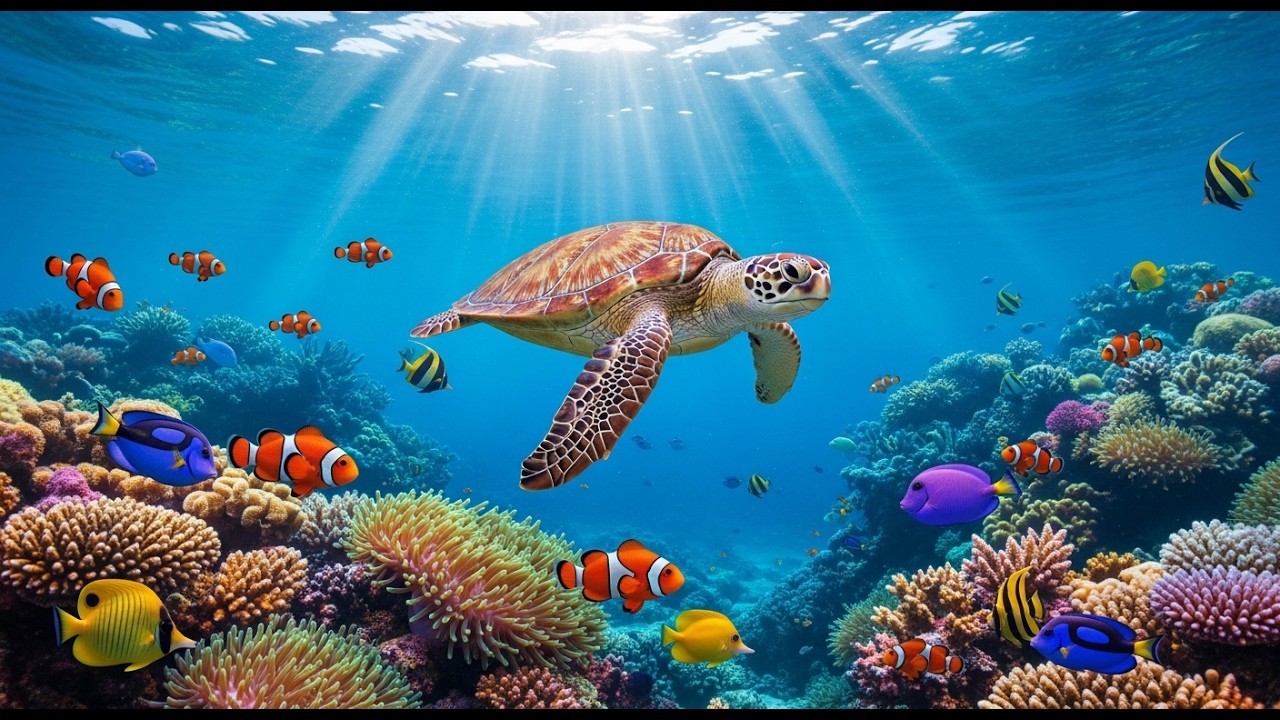 Ocean Wildlife 4K 🌊| Under the Ocean Nature Animals - Calm Sleep Music #Relax #DeepSleep #4K