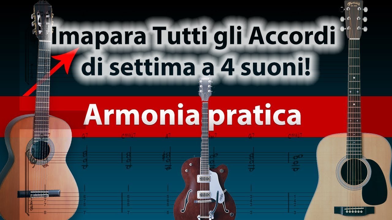 ACCORDI CHITARRA JAZZ Impara tutti gli ACCORDI di settima a 4 suoni ...