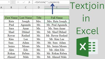 How to Combine Name in Excel | Textjoin Function in MS Excel