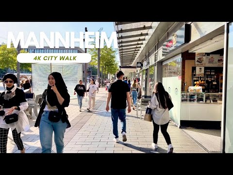 The Heart of Mannheim: 4K City Walking Experience 2023