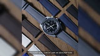 Fit For Cartier Rolex IWC Universal Watch Sailcloth Signature FKM Rubber Watch Strap with Deployant