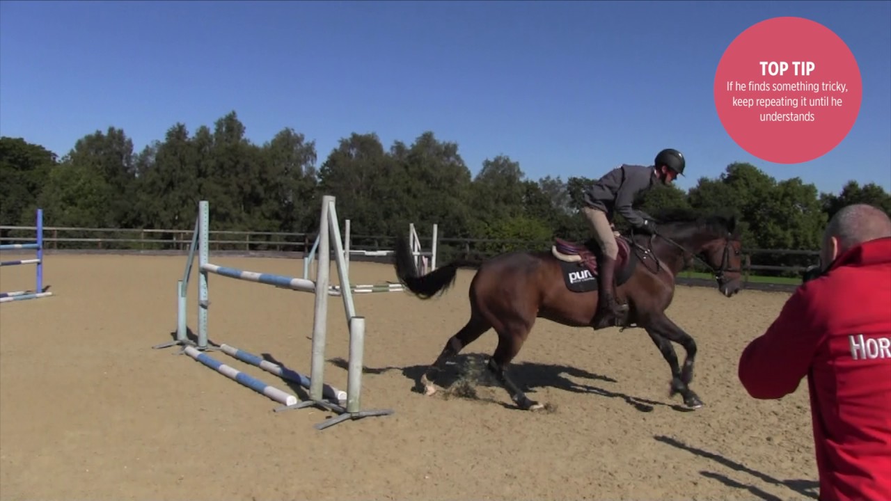 How to jump on an angle with Jock Paget Horse&Rider YouTube