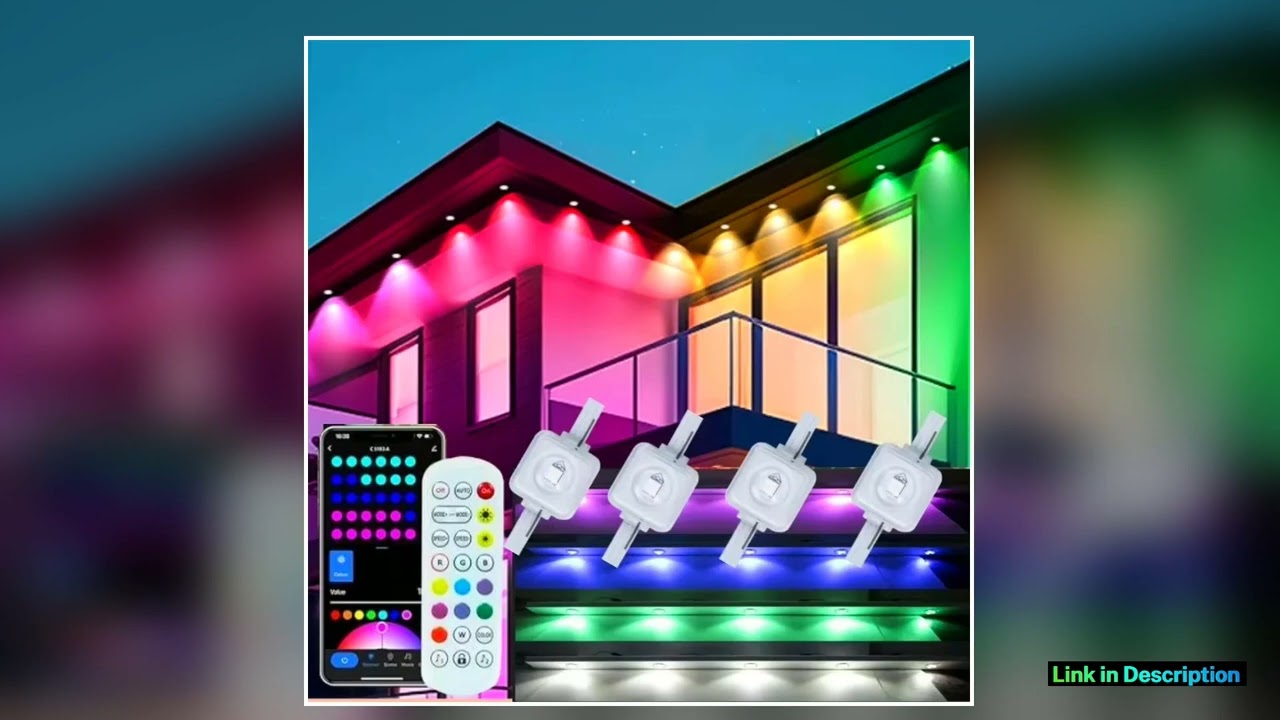 Smart Permanent Outdoor Lights Eaves Lights IP67 Waterproof Light String with App Remote Control