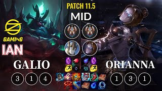 OZ Ian Galio vs Orianna Mid - KR Patch 11.5