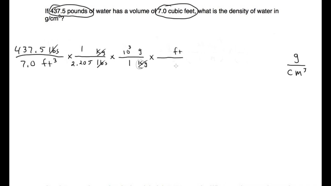 Pounds Per Foot Cubed To G Per Cm Cubed Youtube