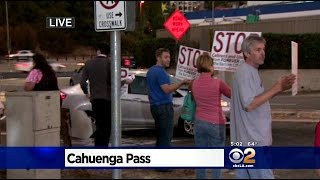 Residents Protest Planned Closure Of Barham Exit On 101 Freeway