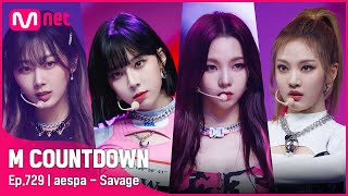 [aespa - Savage] Comeback Stage | #엠카운트다운 EP.729 | Mnet 211014 방송