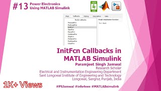 InitFcn Callbacks in MATLAB Simulink #13 | Power Electronics | Paramjeet Singh Jamwal | INFO4EEE