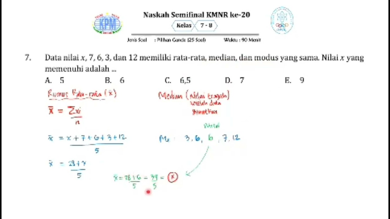 Pembahasan Soal Semifinal KMNR Ke-20 No 7