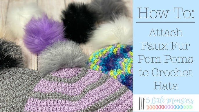 HOW TO ATTACH A FAUX FUR POMPOM ONTO YOUR HAT