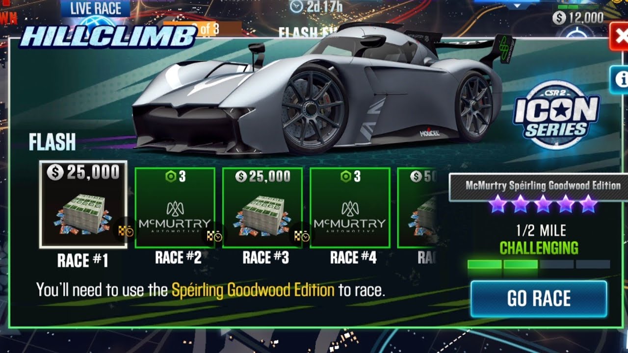 CSR2 | ☆ICON SERIES☆ | HILLCLIMB | FLASH EVENT ⚡️| McMurtry Spéirling ...