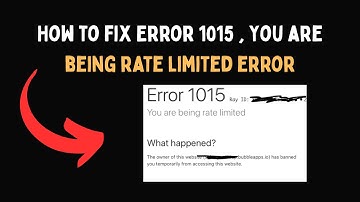 How to fix Error 1015 , You are being rate limited error