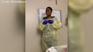 Nurse sings 'Amazing Grace' for her patient