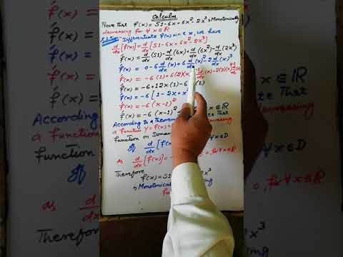 Theorem: Find the Interval for which the function Y=f(x) is a Decreasing function