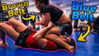 Female Brown Belt OBLITERATES Blue Belt! - Drop In Mat Chess Seattle!