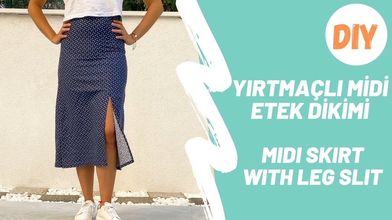 YIRTMAÇLI MİDİ ETEK DİKİMİ (Kalıp Çıkartarak Kolay Etek Dikimi)