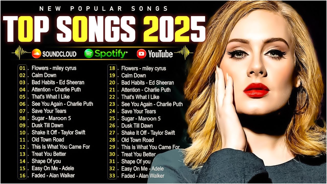 Dua Lipa, Bruno Mars, Adele, Ed Sheeran, Maroon 5, Rihanna, The Weeknd ...
