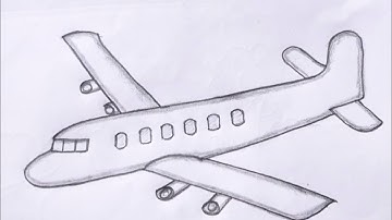 ✈️ Easy Airplane Drawing | How to Draw an Aeroplane Step by Step | Simple Plane Sketch for Beginners