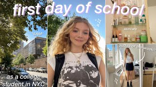 8AM FIRST DAY OF SCHOOL GRWM & morning routine as a college student in NYC! +what i wear in a week!!