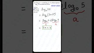 Latest SNAP Question | SNAP 2025 | Logarithm 2 | The Quant Mentor #symbiosispune #snapexam #snap2025