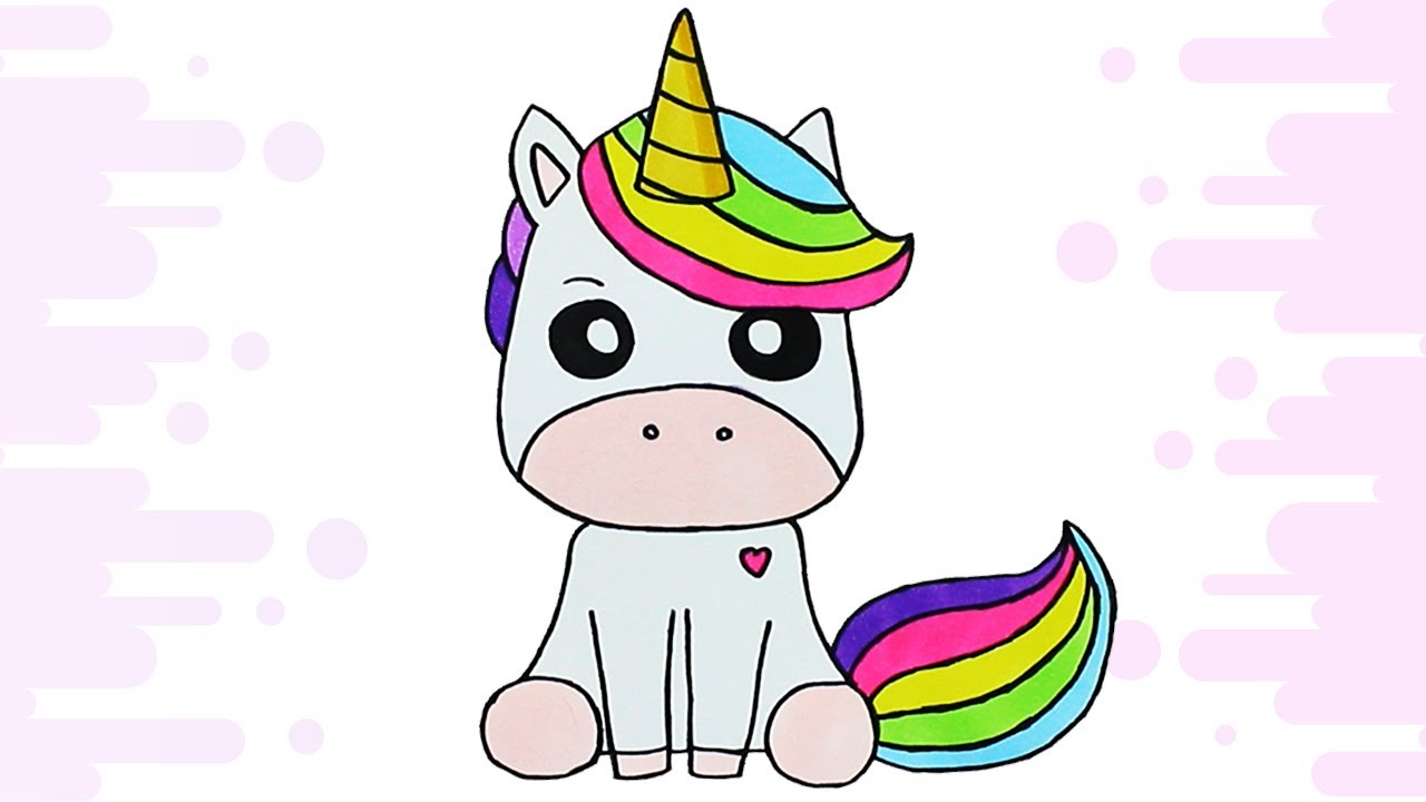 ilustração de unicórnio fofo unicórnio kawaii chibi estilo de