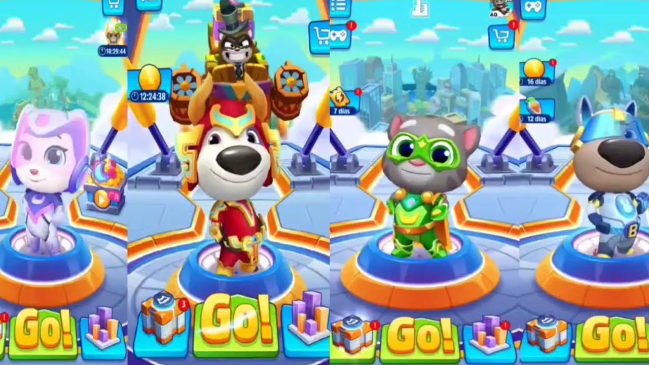 Talking Tom Hero Dash Titanium Force Tom vs Bull Demon Hank vs Lunar ...