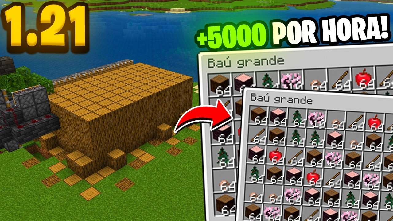 MELHOR FARM de MADEIRA do MINECRAFT BEDROCK 1.21 - YouTube