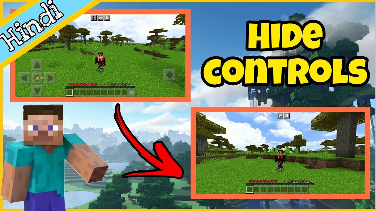 How to hide controls in minecraft for PE || Minecraft PE ke buttons ko ...
