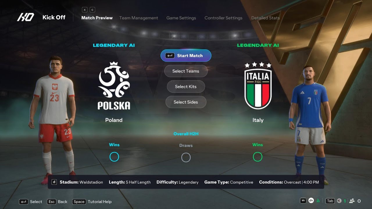 Польша против Италии | Международный матч | EA FC 26 | Симуляция