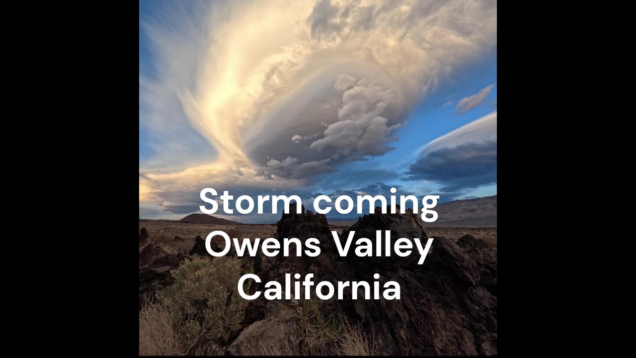 Storm clouds moving in Owens Valley camp site.