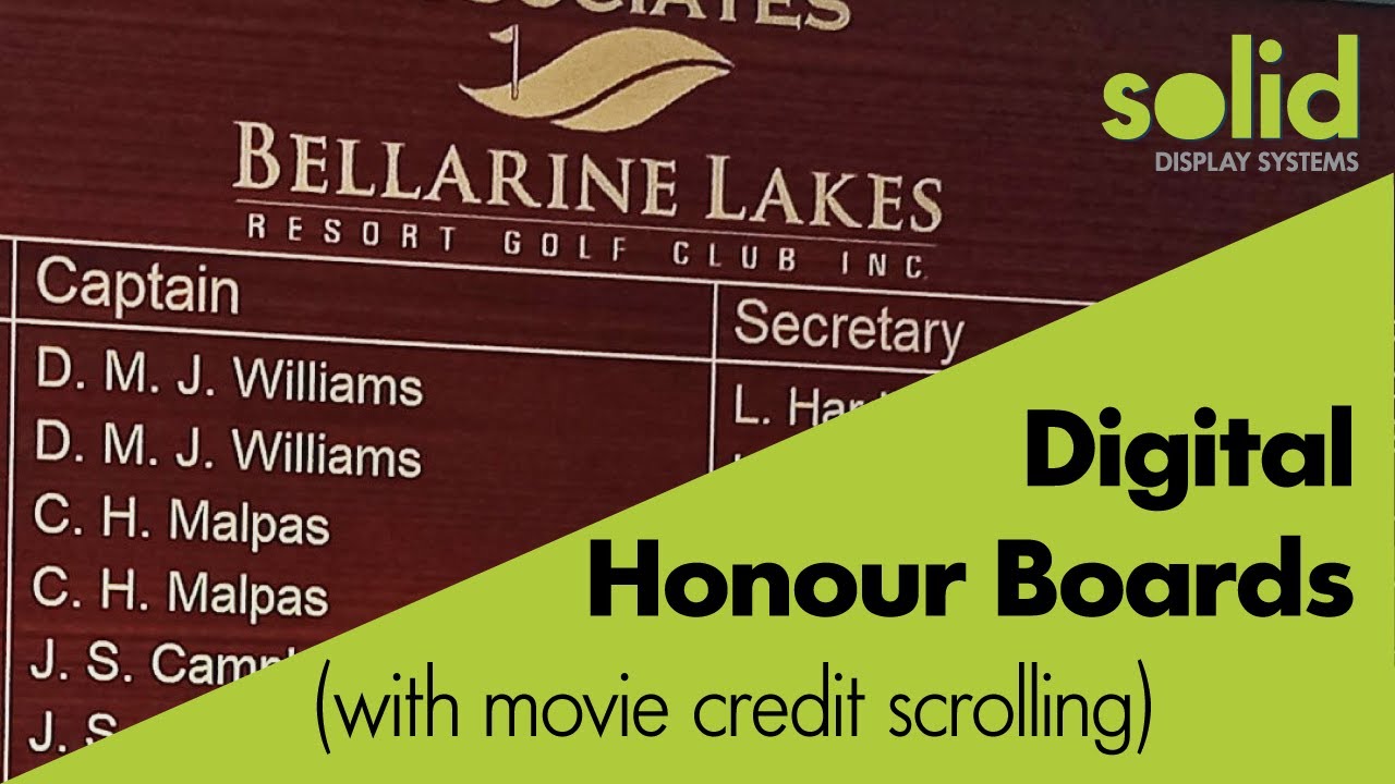 Digital Honour Board
