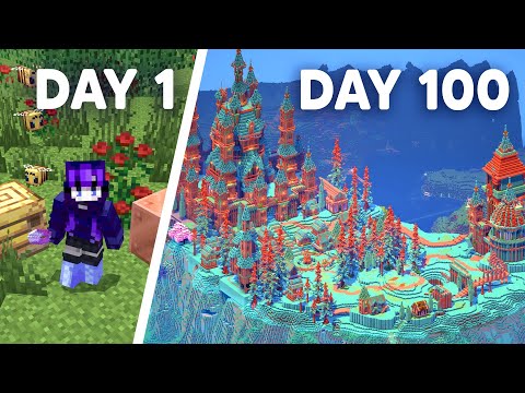 100 DAYS BUILDING A COPPER BIOME IN SURVIVAL MINECRAFT!