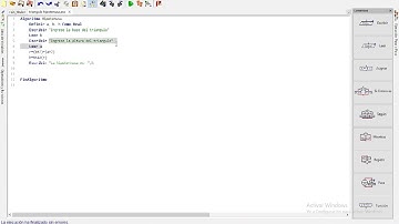 Ejercicio para hallar la hipotenusa de un  triángulo rectángulo en Pseint