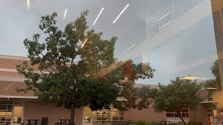 Severe Thunderstorm / Shelf Cloud With 60 MPH Wind Gusts hit Frisco TX AT SCHOOL 4/30/25