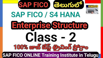 Complete Configuration  Details of Enterprise Structure in SAP FICO in Telugu