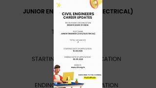 Reserve Bank of India Junior Engineer Civil Job Alert! #civilengineering #job #juniorengineer #rbi
