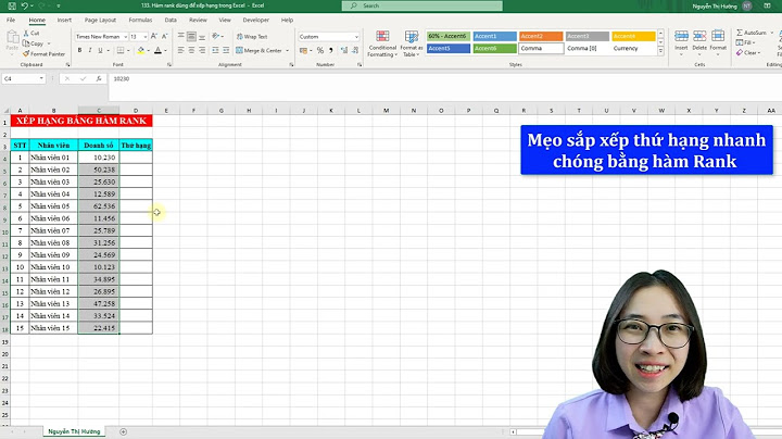 Bài tập excel xếp hạng từ 2 trở lên năm 2024