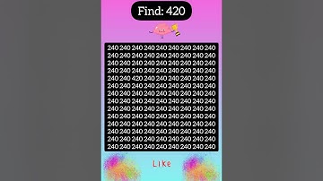 Test your visual skills : Find 420 within 5 sec. #visualskills #brainteaser #eyetest #puzzlegame