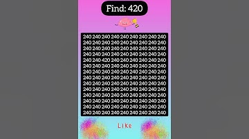 Test your visual skills : Find 420 within 5 sec. #visualskills #brainteaser #eyetest #puzzlegame
