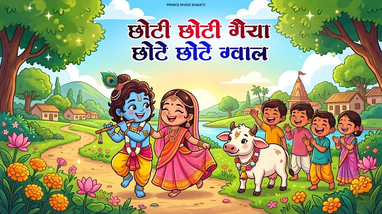 Little Krishna Song l छोटी छोटी गैया छोटे छोटे ग्वाल l Krishna Bhajan l Krishna Song #cartoon #kids