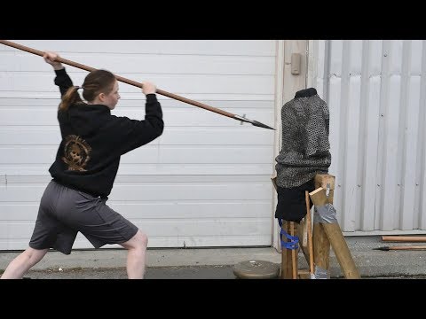 arms-&-armor-12th-century-spear-vs.-riveted-mail-and-ballistic-gel