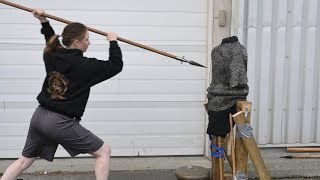 Arms & Armor 12th Century Spear VS. Riveted Mail and Ballistic Gel