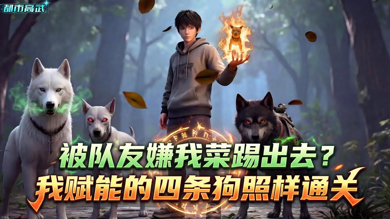 觉醒辅助职业赋能者，被逼退队后走投无路，选择契约四条狗作为新队友。 我要告诉这几个人，我带四条狗也一样打通关#漫画解说 #小说 #都市高武