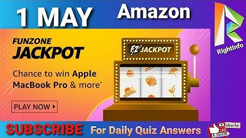 Amazon Funzone JACKPOT 1 MAY | Fun Zone Quiz Time