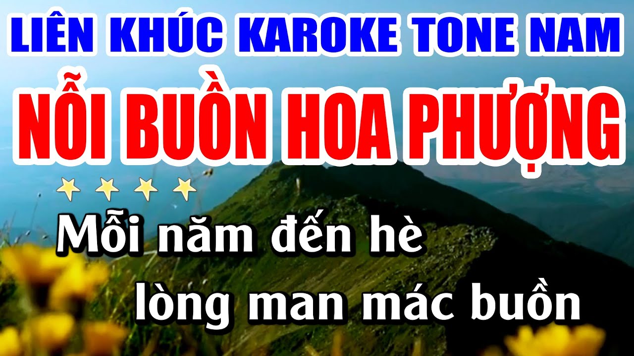 Liên Khúc Karaoke Nhạc Trữ Tình Tone Nam Nhạc Sống Dễ Hát Nhất - Nỗi Buồn Hoa Phượng ...