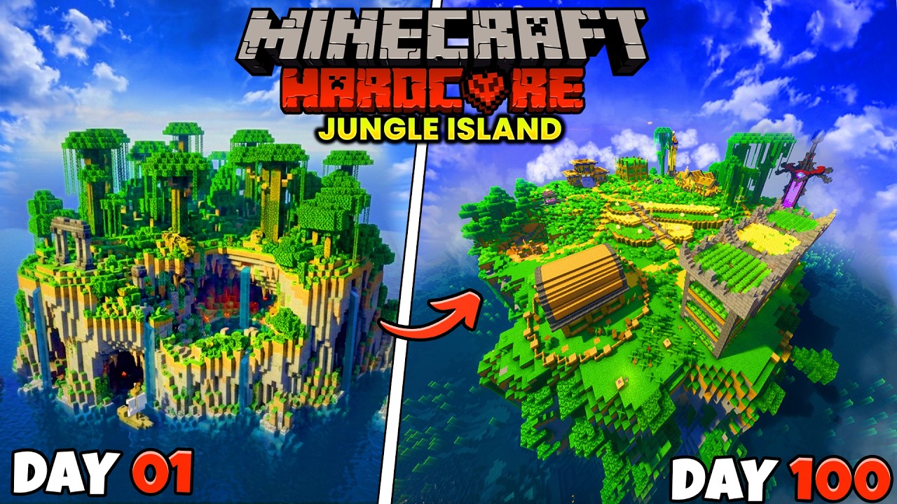 I Survived 100 Days Stranded on a Jungle island in Minecraft Hardcore ...