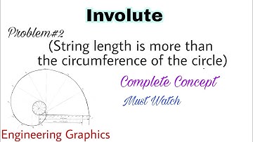 4. Construction of an Involute | String length is more than circumference of circle | Problem#2