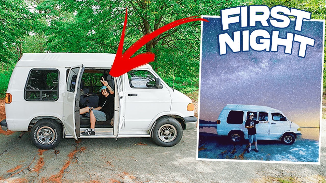 First Time SLEEPING OVERNIGHT In My Van - SOLO VAN LIFE - YouTube